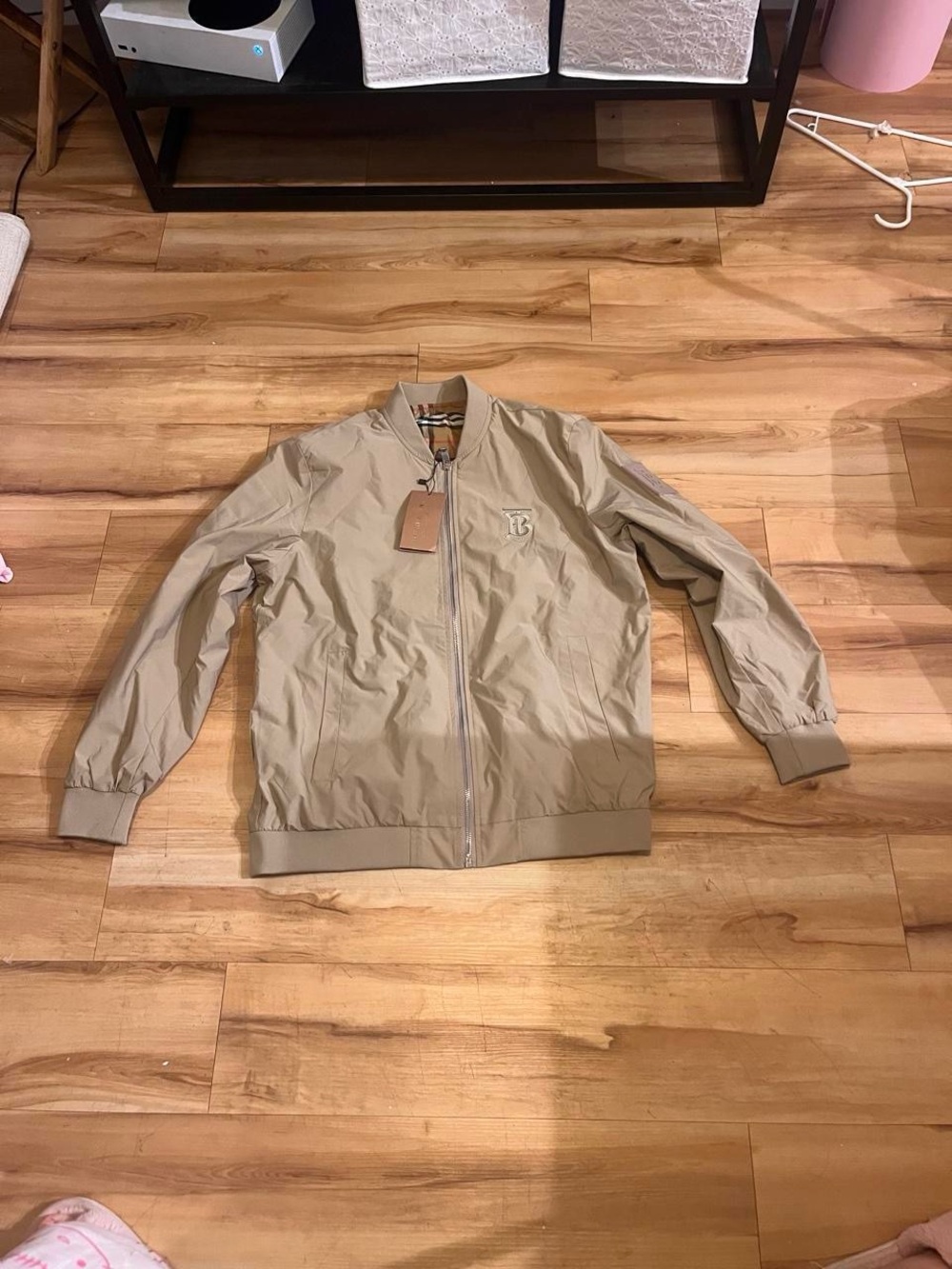 Burberry Men's Lightweight Bomber Jacket in Khaki